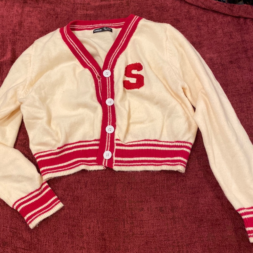 Varsity letter cardigan sweater